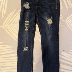 Classic Navy Distressed Kids Jeans